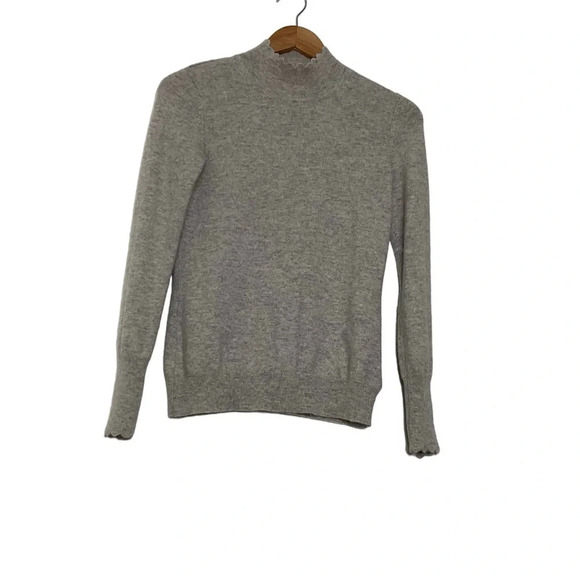 Nanette Lepore Sweater XS Gray 100% Cashmere Mock Neck Quiet Luxury Soft Cozy - Picture 1 of 10
